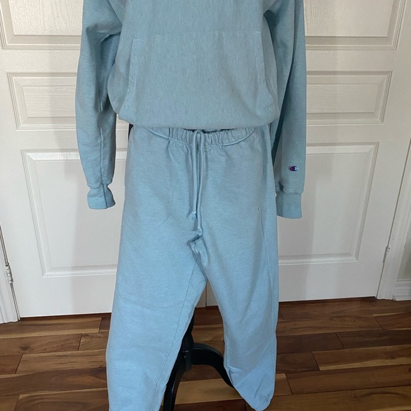 Champion tracksuit in baby blue hoodie and track pants - Picture 2 of 5